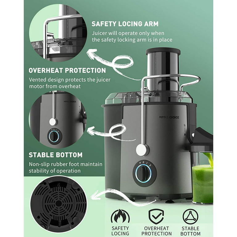 Juicer Machines Vegetable and Fruit, 800W Powerful Juilist Centrifugal  Juicer Machines Easy to Clean with Brush, Dual Speeds Juice Extractor  Machine
