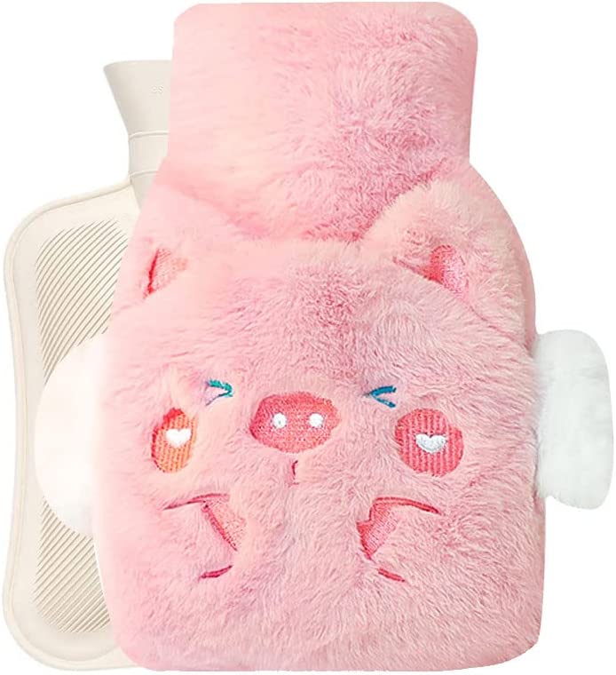 Bouillotte Patte De Chat En Silicone - 16.2x13x5 Cm - Remplissage Eau Chaude 80°C - Cadeau Mignon Rose