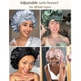 thumbnail image 5 of YANIBEST Adjustable Silk Bonnet for Sleeping Women Double Layer Satin Bonnet Reduce Friction Prevent Frizz Natural Curly Hair, 5 of 6