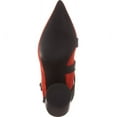 thumbnail image 6 of Shellys London Frasier Red Suede Grommet Buckle Strap Angled Block Heel Boots (Red, 7), 6 of 6