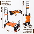 thumbnail image 2 of 220LB Folding Hand Truck Moving Dolly, Hand Trucks Heavy Duty Combination of 4 Wheels and 2 Wheels Convertible Dolly Cart with Retractable Handle Dolly for Moving Office Carts(Orange), 2 of 7