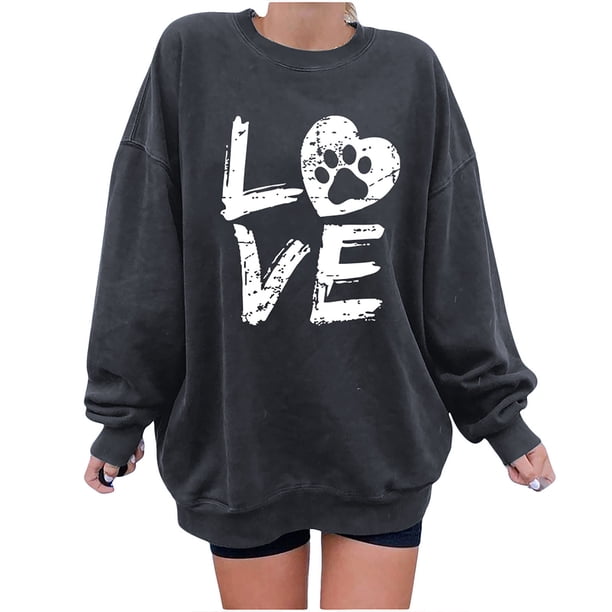 Sudadera Para Mujer Sudaderas de Otoño Estampado de Calavera Suelto Cuello Redondo Manga Larga Sudadera de Gran Tamaño de Lana Odeerbi ODB171493