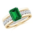 thumbnail image 4 of ANGARA Emerald-Cut Lab Grown 1.5 Ct Emerald Two Tone Engagement Ring for Women in 14K White & Yellow Gold (Size-8x6mm) | May Birthstone, Anniversary, Jewelry Gift for Women | Lab-Grown Emerald Ring, 4 of 10