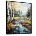 thumbnail image 2 of Designart "Serenity Falls Birch Woods II" Floral Floater Framed Canvas Print, 2 of 7