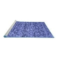 thumbnail image 2 of Ahgly Company Machine Washable Indoor Square Abstract Blue Contemporary Area Rugs, 3' Square, 2 of 4
