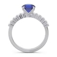thumbnail image 4 of Diamond-Capitals 2.25 Carat Elegant Round Cut Genuine Diamond & Blue Sapphire Gemstone Engagement Ring for Women Solid 18K White Gold Size 10, 4 of 7