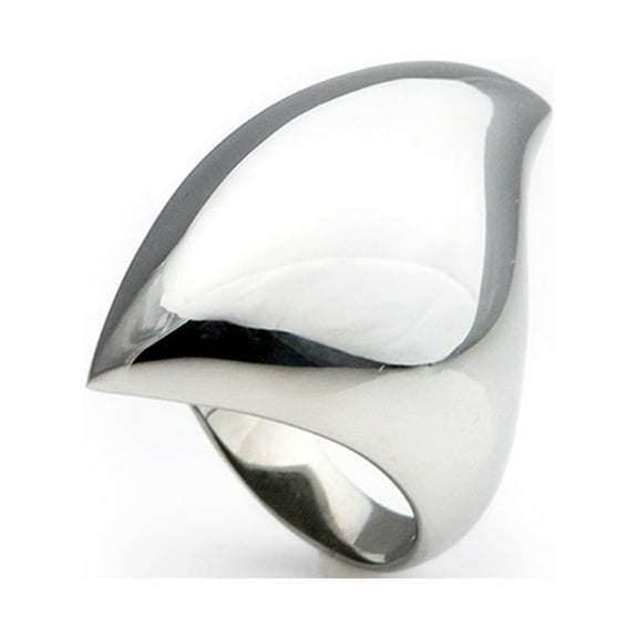 Tioneer Stainless Steel Abstract Dome Spaceship Cocktail Ring