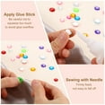 thumbnail image 4 of 100Pack Flat Back Sew on Rhinestones Beads, 10mm Crystal Round Gems, Rose Red, 4 of 6