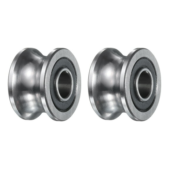 2Pcs SG22 Deep U Groove Ball Track Guide Bearing 8mmx22mmx14mm, Silver