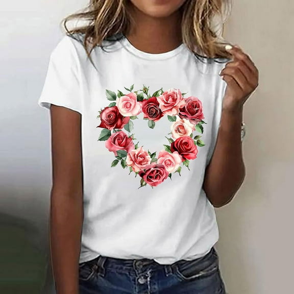 LiMoi Womens Short Sleeve Tops for Work T Shirts Printed T Shirts Plus Size Tops for Women Summer My Orders