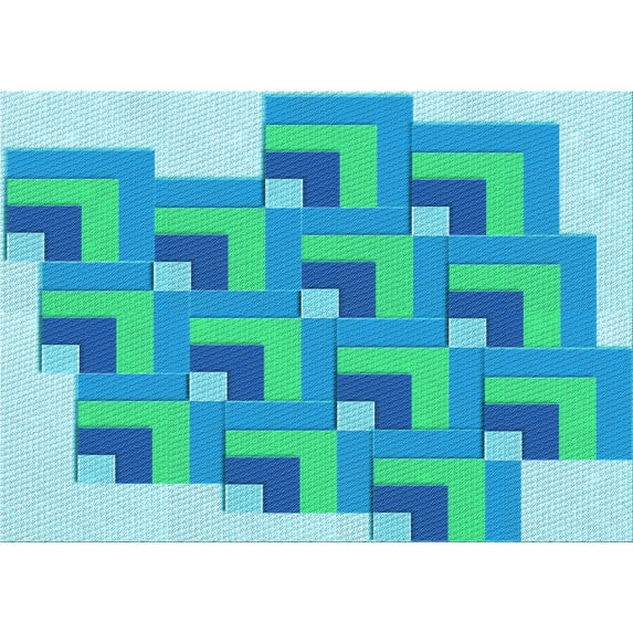 Ahgly Company Machine Washable Indoor Rectangle Transitional DodgerBlue Area Rugs, 5' x 8'