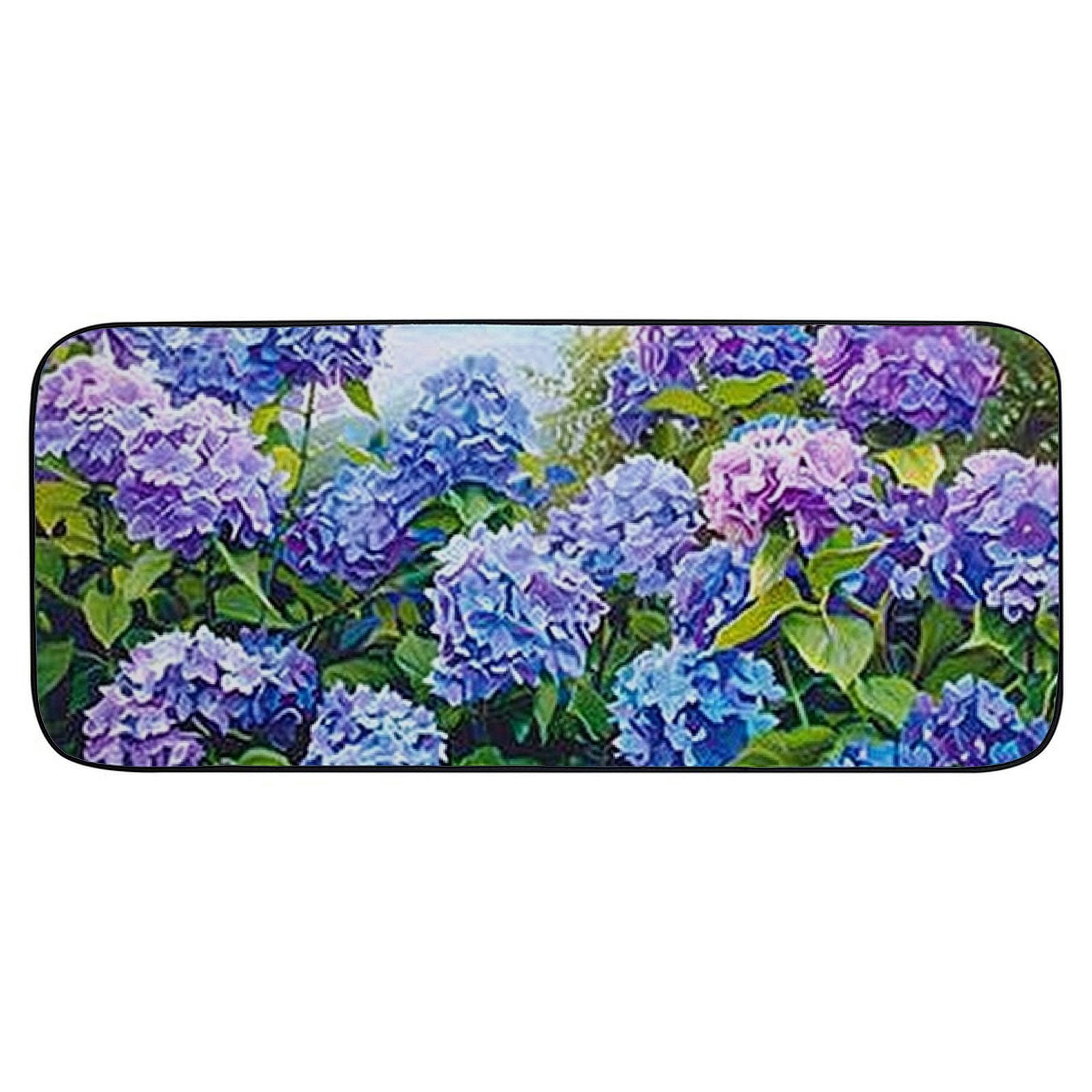 PHYHOO Doormats Blue Purple Hydrangea Flowers Door Mat Doormat Outdoors/Indoor/Bathroom/Kitchen/Bedroom/ Floor Mats 19.68*47.24 in