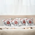 thumbnail image 7 of Ambesonne Fitness Throw Pillow Cover 4 Pack, Vintage Gym Emblem, 20", Red White Grey, 7 of 7