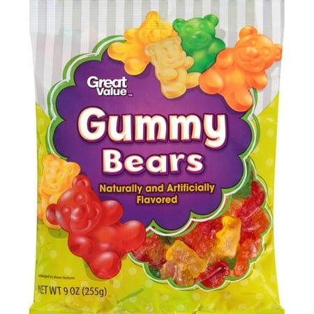 great value gummy bears chewy candy 9 oz walmart com