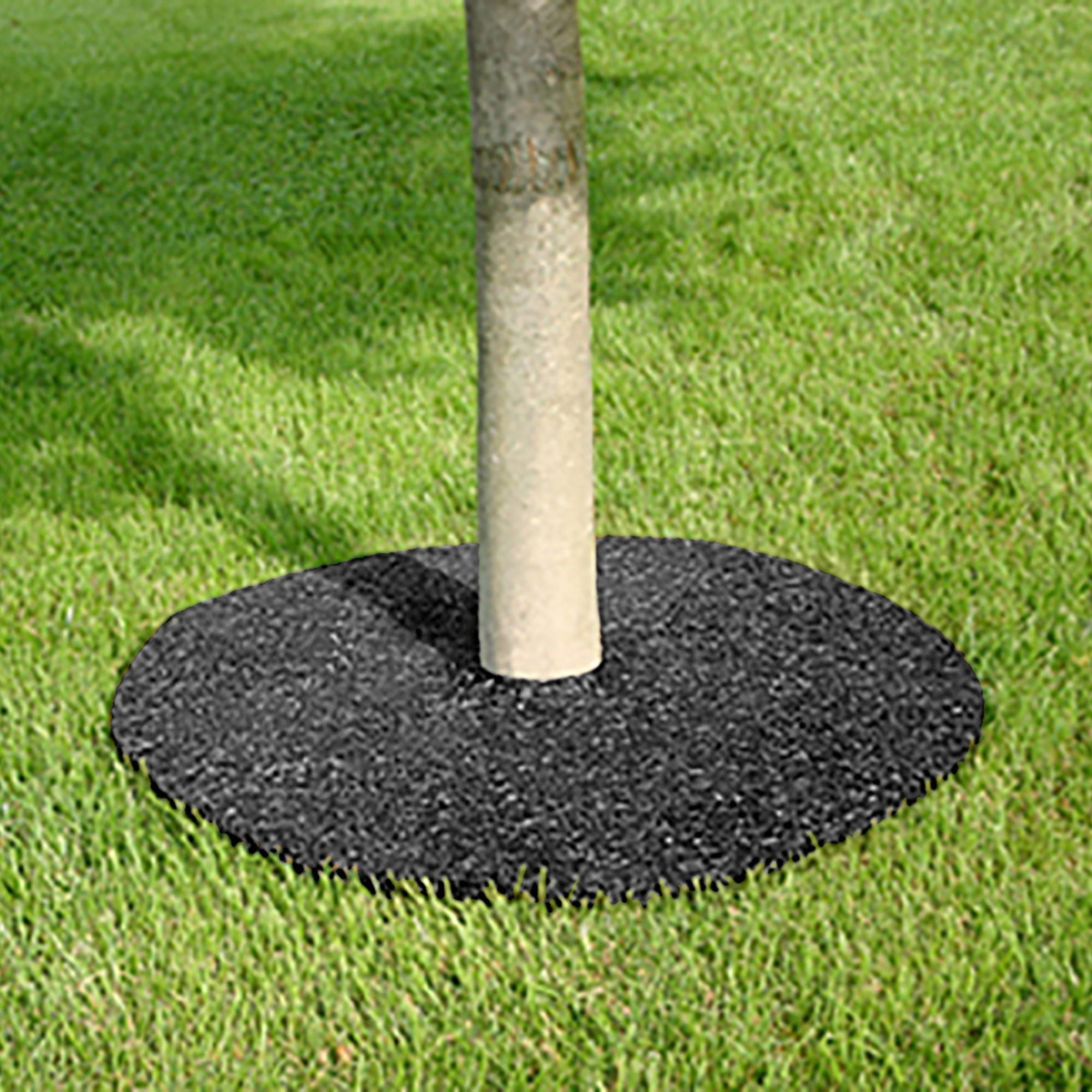 GroundSmart 24" Black Rubber Mulch Tree Ring, 3 Pack
