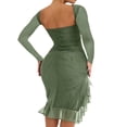 thumbnail image 2 of PENGXIANG Robe à Manches Longues de Couleur Unie pour Femmes dans le Style Midi Bodycon, 2 of 3