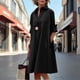 thumbnail image 3 of Vestido Zhyaj con botones, manga larga, lunares negros, talla grande, 3 of 6