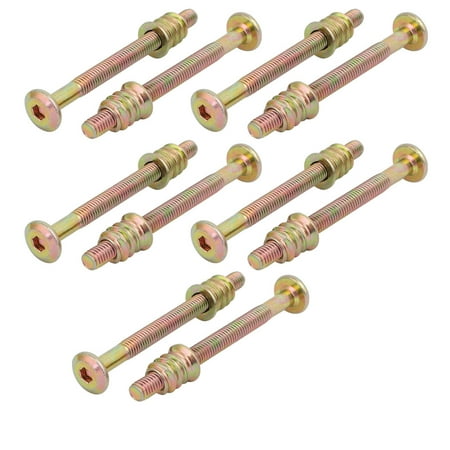 

Unique Bargains 10pcs Wooded Furniture Connecting Fitting M6x70mm Hex Socket Bolt w Insert Nut