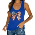 thumbnail image 2 of Aboser American Flag Tank Top Women 4th of July Tanks Going Out Tops for Women USA Flag Stars Stripes Vest Shirts Cute Bow Graphic Tees Sleeveless Patriotic Tshirts, 2 of 6