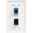 thumbnail image 2 of GHSDFBB BUPLDET RJ11 RJ45 Plaque Murale-Téléphone CAT6 Ethernet Plaque Murale Femelle à Femelle-1 6P4C CAT3 RJ11/RJ12 Prise + 1 Port Ethernet Cat6-Blanc, 2 of 4