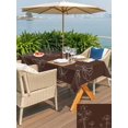 thumbnail image 4 of Outdoor Tablecloth with Umbrella Hole and Zipper, Brown Flowers Rectangle Table Cloth 54x80 Inch Waterproof Tablecloth, Pastoral Abstract Floral Minimalist Art Picnic Table Cover for Patio Camping, 4 of 7