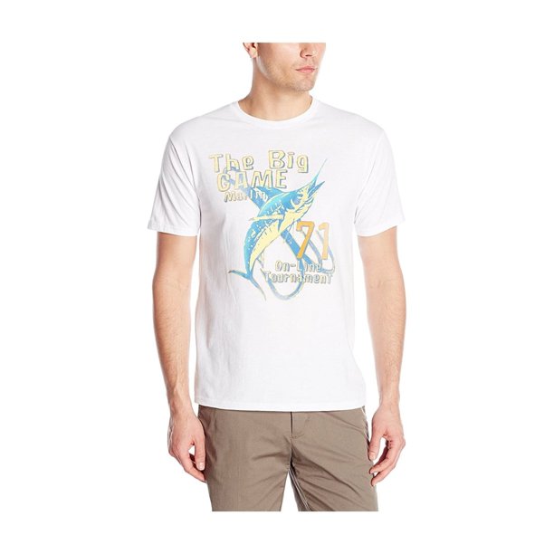 GH Bass & Co. Camiseta gráfica Big Game para hombre, blanca, pequeña