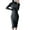 Black, variant on Ediodpoh Women Long Sleeve Turtleneck Sweater Dresses Knitted Bodycon Midi Sweater Dresses for Elegant Grey L