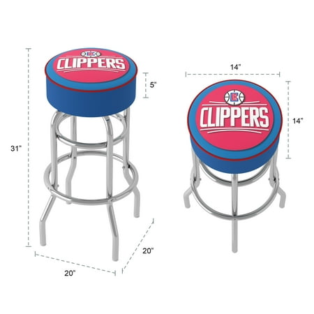L.A. Clippers NBA Padded Swivel Bar Stool - Royal Blue, Red