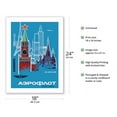 thumbnail image 2 of Europe via Moscow Aeroflot Russian Airlines National Airline of Russia - Vintage Airline Travel Poster c.1968 - Fine Art Matte Paper Print (Unframed) 18x24in, 2 of 4