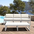 thumbnail image 3 of Mykonos Patio Sofa White with Sunbrella Natural Cushion, 3 of 8
