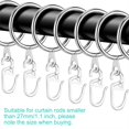 thumbnail image 4 of 50 piezas de anillos de cortina de metal, anillos para colgar cortinas y ganchos de cortina de plástico, anillos de cortina para cortina de ventana, plateado, 4 of 7