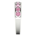thumbnail image 4 of 0.81 ctw Wedding Band for Women - 18K White Gold Simulated Pink Diamond Stackable Eternity Ring, 4 of 6