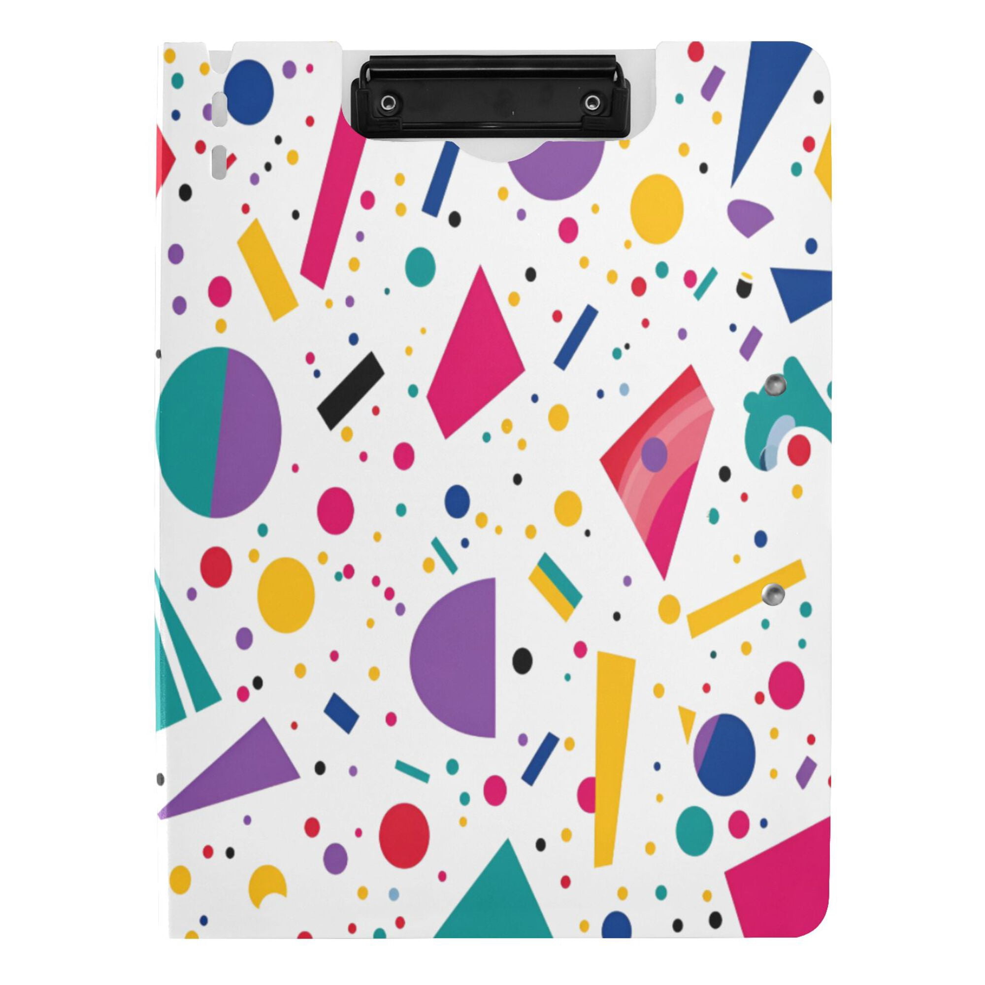 FORMRS A4 Clipboard Folder with Pen Holder Horizontal Foldable School Office Binder, Retro Round
