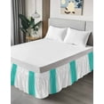thumbnail image 4 of Teal Bed Skirt King Size 18" Drop Stripes Solid Color Ruffled Wrap Around Bed Skirts Adjustable Elastic Bedskirt Dust Ruffle for King Size Bed, 4 of 7