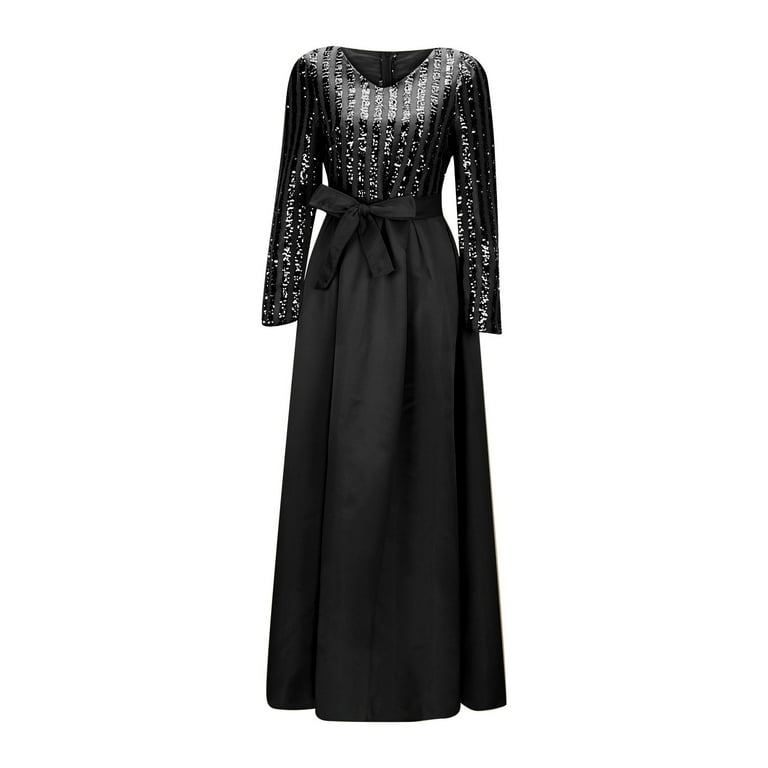 sachin and babi light blue dress Gubotare Dresses for Women Long Sleeve Formal Dress Plus Size Evening  Dresses Maxi Prom Party Dresses Formal Homecoming Dresses Formal Gowns(Black,M)