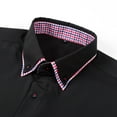 thumbnail image 5 of Zylanna Men's Formal Dress Shirts, Business Solid Button Long Sleeve Turn Down Collar Shirts Black Size M, 5 of 8