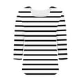 thumbnail image 4 of Maoxin Womens Tops 3/4 Length Sleeves Women's Fashion Casual Non Positioning Printed Square Neck Three-Quarters Sleeved Top 3/4 Sleeve Tops for Women White L, 4 of 5