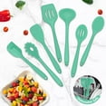 thumbnail image 4 of Walchoice 7-Piece Silicone Cooking Utensils Set, Green Kitchen Utensils, Non-stick Gadgets Tools Include Slotted Turner, Soup Ladle, Pasta Server, 4 of 7