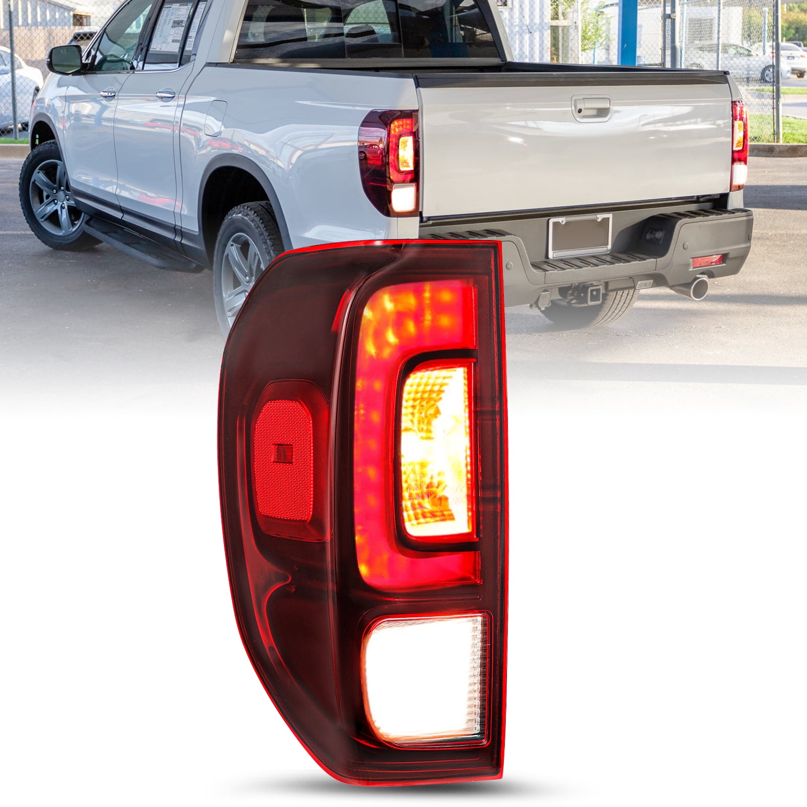 For 2017-2023 Honda Ridgeline OE Style Red Tail Brake Lights Assembly