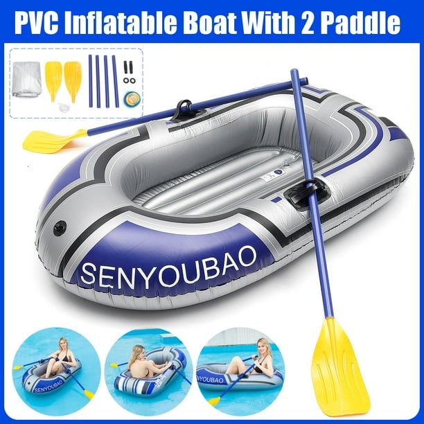 1/2 Person Fishing Boat Inflatable Kayak Canoe Rowing Airs Boat Double  Valves Drifting Diving Boat Fishing Paddle Accessory 