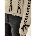 thumbnail image 6 of Textured Knit Sweater with Ribbon Detail, 6 of 6