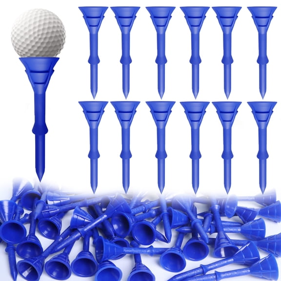Unbreakable Golf Tees Plastic 3 1/4 inch Value 50 Pack, Low Friction & Low Ball Spin Long Tees to Improve Distance & Accuracy, Durable Tees with Assorted Colors to Practice