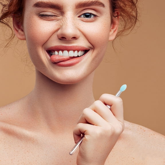 ELAYARD 5Pcs Soft Silicone Lip Brush Set for Makeup Application Transparent Handle