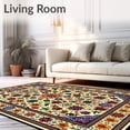thumbnail image 2 of ODIKA 8'x10' Machine Washable Non-Slip Area Rug, Colorful Ethnic Half Round Featuring Mexican Pottery Tile High Traffic Rug, Beige, 66207, 2 of 7