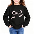 thumbnail image 5 of CYRBOKO Girls Sweatshirts, Fleece Lined Casual Crew Neck Cotton Long Sleeve Tops Black Size 7-8 T, 5 of 5