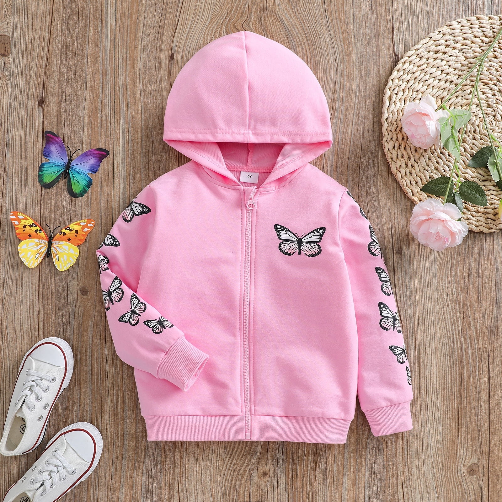 WIBACKER 1-6T Girls and Toddlers' Jacket Butterfly Full Zip
