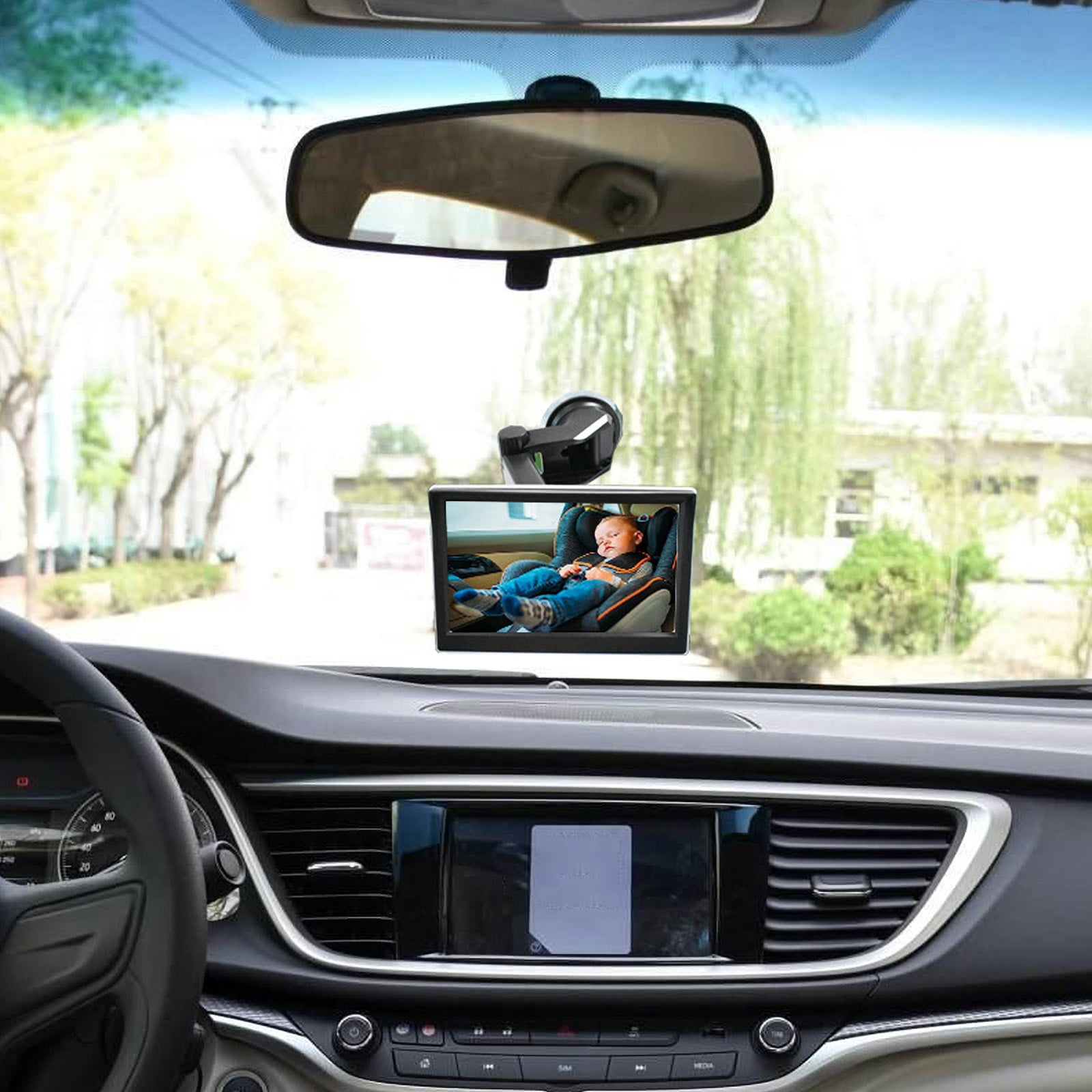 Baby Car Camera 5" HD Night Vision Baby Car Mirror- 1080P Rear Facing Baby Monitor with 120° Wide Angle, Safe Driving for New Parents