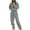 Gray, variant on Womens Fashion New Sports Sweat Set Sweatsuit Fleece 2 Piece Joggers Tracksuit Outfits Crop Sweatshirt Sweatpants Sets All-Day Comfort Attire