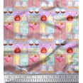 thumbnail image 1 of Soimoi Japan Crepe Satin Fabric Bottle,Wine & Shots Bar Print Fabric by The Yard 42 Inch Wide, 1 of 1