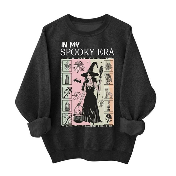 Fjofpr Sweatshirts for Women Halloween Sweatshirts for Women 2024 Women's Round Neck St. Patrick's Day Printed Long Sleeved Top Sweatshirts